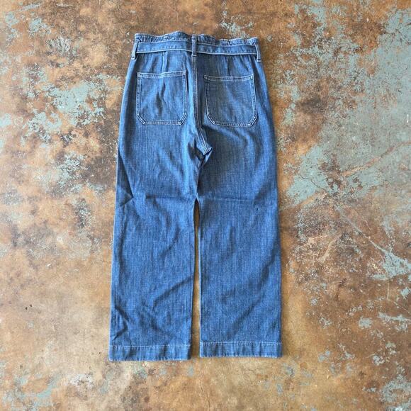 J Crew Paper Bag Jeans Size 26P Belted Strait Leg Denim BX565 High Waist Stretch - Picture 9 of 9